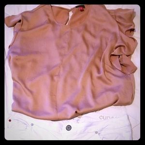 Vince Camuto size 1x pink short sleeve blouse